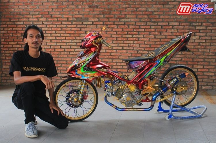 Hari Setiadi (Modifikator Jawara Petshop) Bareng Kreasi Ajib Jupiter MX Racing Style