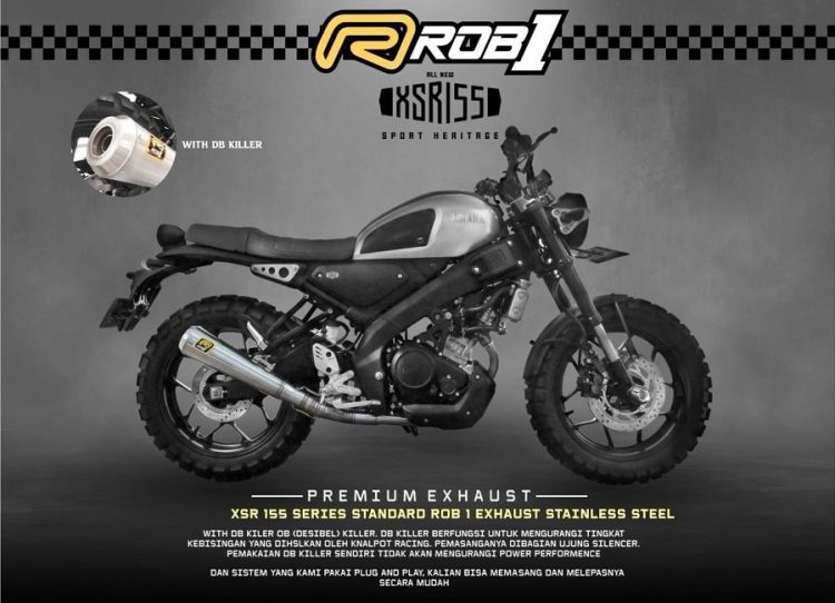 Knalpot ROB1 Untuk XSR 155 STD Stainless