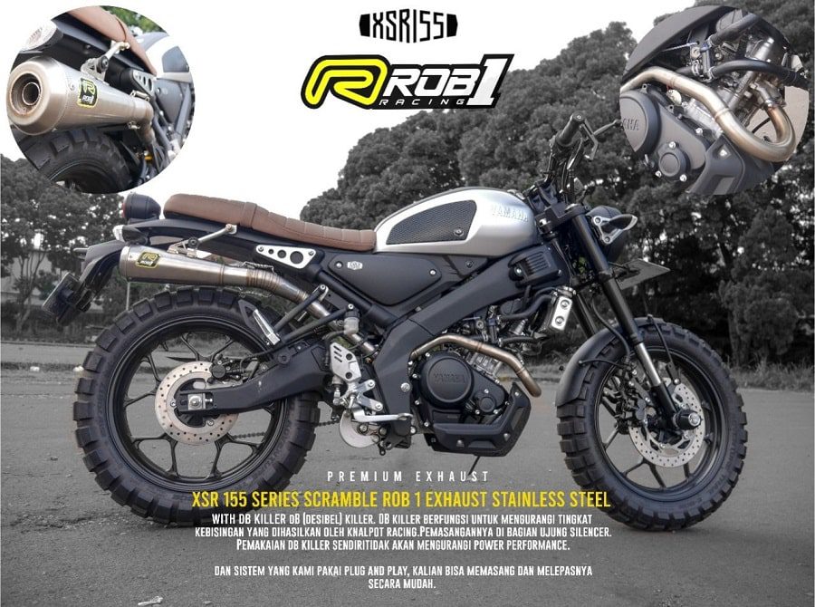 Knalpot ROB1 Untuk XSR 155 Scrambler Stainless
