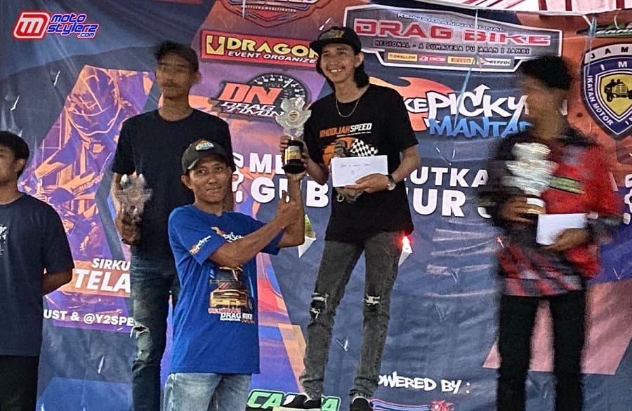 Egi Kenyok-Member Jambi Ethnic Tiger Berhasil Podium Pertama Di laga Sport 4T 200cc Non DOHC (Herex)