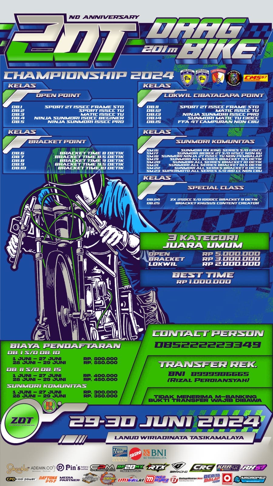 ZOT Anniversary Drag Bike Championship (Tasikmalaya) Dipanaskan Perform Mak Gila Juga Tipe-X