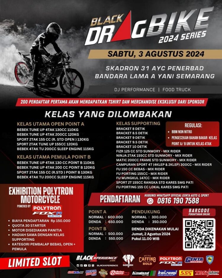 Black Dragbike 2024 Series Siap Obati Dahaga Dragmania Semarang