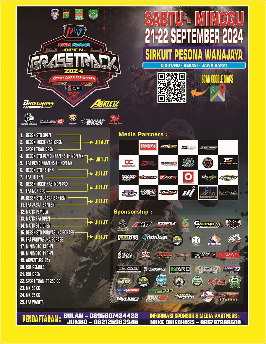 Pesona Wanajaya Open Grasstrack (Cibitung) Dipentaskan Pekan Ini (21-22 Sept 2024)

