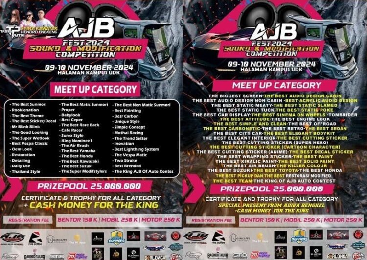 AJB Fest Sound & Modification Competition (Kotamobagu) Siap Dihelat 9-10 November 2024