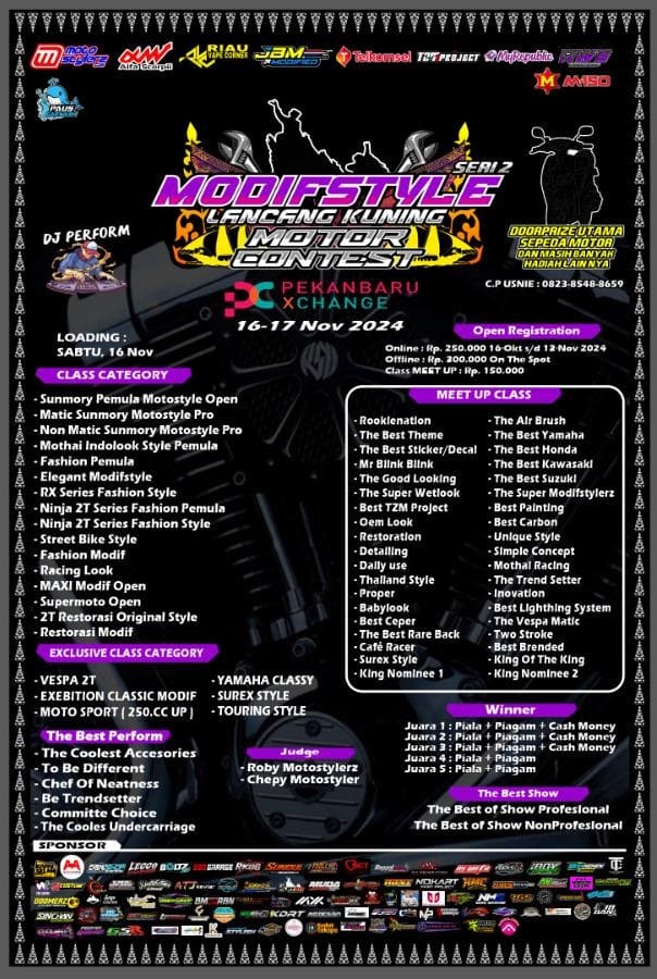 JBM Modified Gelontorkan Hadiah The Best Of Show Modifstyle Lancang Kuning Motor Contest (Pekanbaru)
