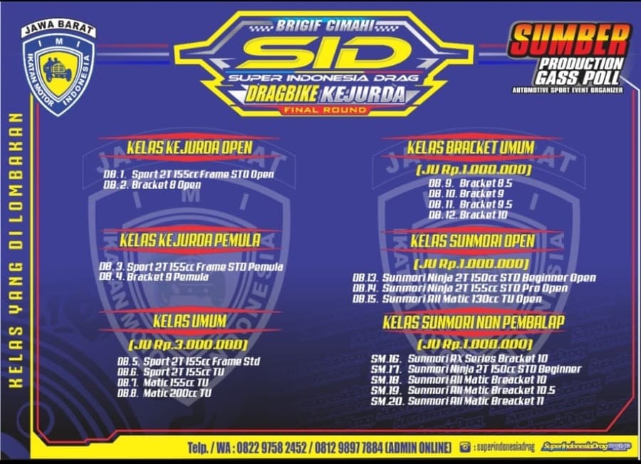 Catat!, SID Final Kejurda Drag Bike Dilangsungkan (14 Des 2024) Di Cimahi