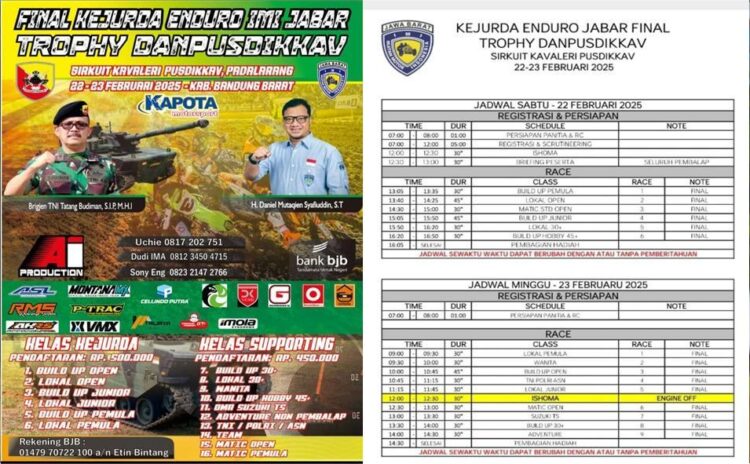 Berikut Jadwal Final Kejurda Enduro IMI Jabar 2025 Padalarang