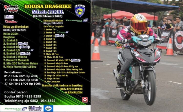 Bodisa Drag Bike Mizzle Final Digelar di Cicangkal (22-23 Feb) 2025