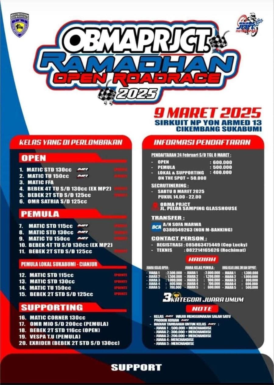  Obma Prjct Ramadhan Open Road Race Sukabumi Dipentaskan Pekan Ini