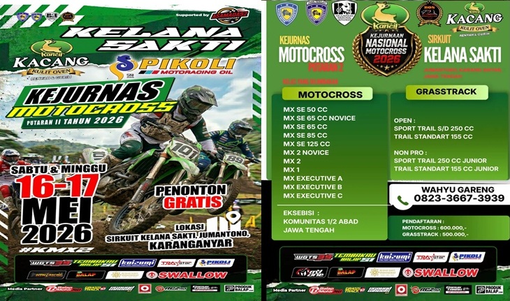 Pikoli Sponsor Kejurnas Motocross 2026 Karanganyar