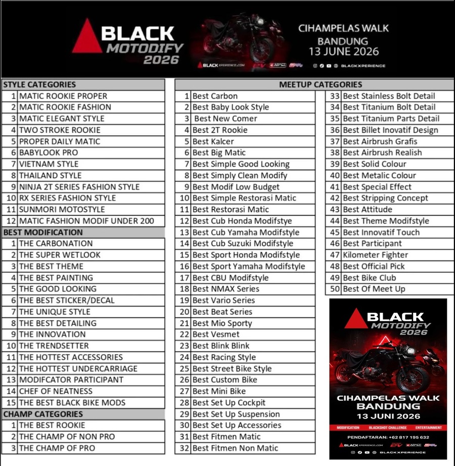 Black Motodify 2026 Bandung